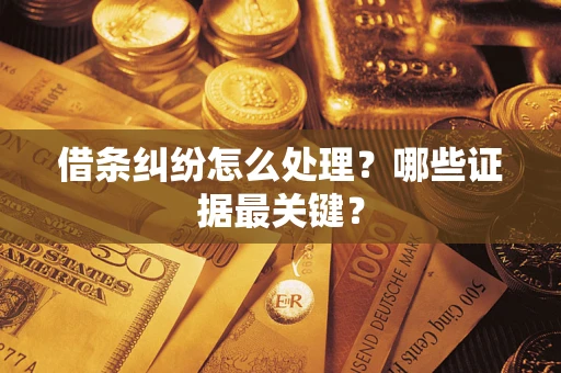 济南借条纠纷怎么处理？哪些证据最关键？