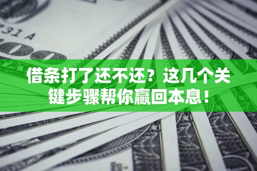 济南借条打了还不还？这几个关键步骤帮你赢回本息！