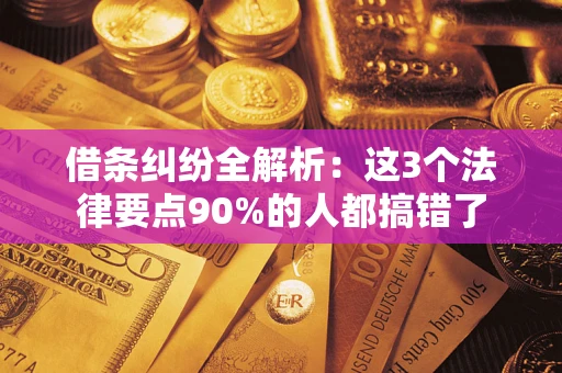济南借条纠纷全解析：这3个法律要点90%的人都搞错了
